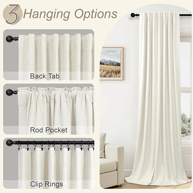 Room Darkening Curtains 63 Inches Long Small Bay Window Dining Room Curtains - Image 6