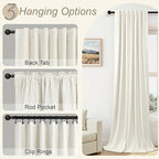 100 Inch Curtains Blackout for Bedroom Cooling Black Out Large Window Linen - Image 4