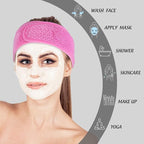 Whaline 4 Pack Spa Facial Headband Makeup Hair Wrap Adjustable Hair Band Soft - Image 4
