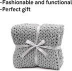 YnM Velvet Weighted Blanket, Handmade Chunky Knitted Design, Soft and Cozy - Image 4