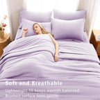 CozyLux King Size Comforter Set Lavender, 7 Pieces Bed in a Bag King Comforter - Image 5