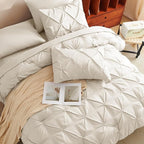 CozyLux California King Comforter Set Oatmeal - Image 4