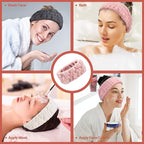 Chuangdi 3 Pieces Spa Headband for Women Facial Makeup Headband Soft Terry - Image 6