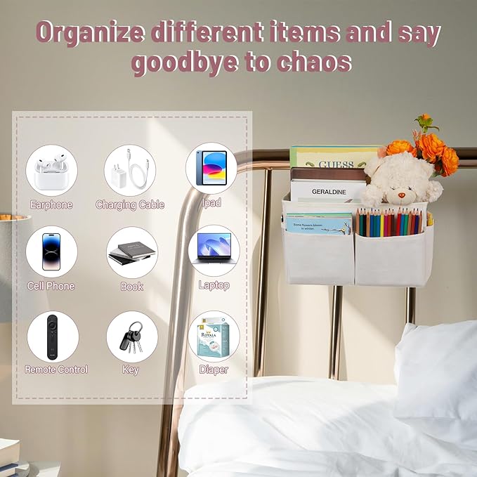 Bedside Storage Organizer 5 Pockets - Image 4