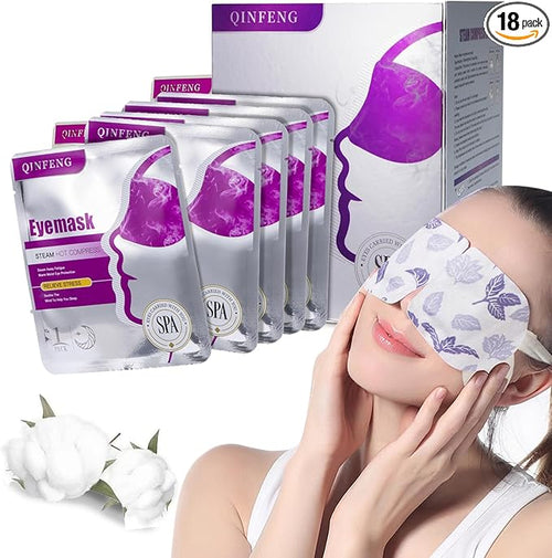 18 Packs Steam Eye Mask for Dry Eyes Self Heating Masks Cornea Care Rest by QINFENG