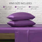 MR&HM Satin Bed Sheets, King Size Sheets Set - Image 7