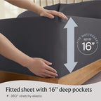 LuxClub 5 PC Split King Sheet Set Sheets Deep Pockets 18" Eco Friendly Wrinkle - Image 6