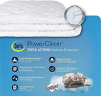SERTA Power Clean Triple Action Quilted Soft Waterproof Mattress Pad Protector - Image 5
