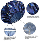 4 PCS Shower Cap for Women, Elastic and Reusable Bath Caps, Double Layers - Image 5