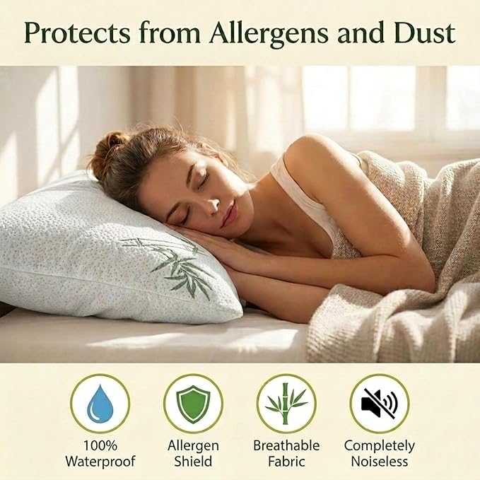 Four Seasons Essentials Body Size Waterproof Pillow Protector - Image 3