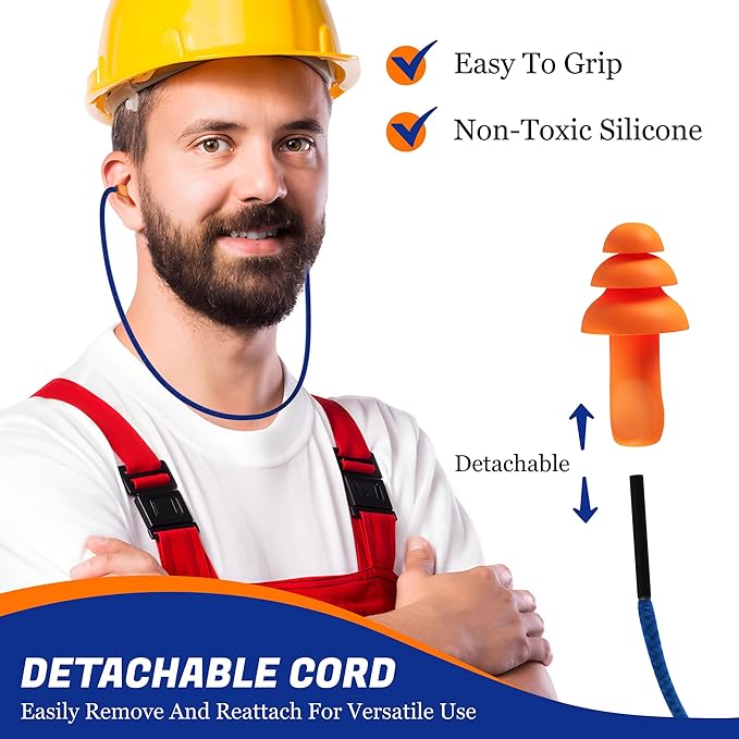 50 Pair Silicone Corded Ear Plugs Reusable - Image 3