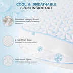 Sweetnight Cooling Pillows Queen Size Set of 2, Shredded Memory Foam Pillows 2 - Image 3