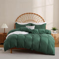 JSD Hunter Green Duvet Cover Set King Size, 3 Piece Duvet Cover by JSD