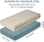 GUNTAIL Baby Crib Sheets for Boys Girls, 2 Pack Fitted Crib Sheet for Standard - Image 3