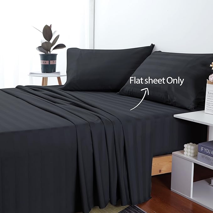 Cotton Full Flat Sheet Only, 600 Thread Count 100% Egyptian Cotton Top Sheet - Image 2