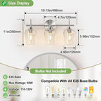 MOKATNG 3-Light Bathroom Light Fixtures, 19.5 in Brushed Nickle Vanity Lights - Image 7
