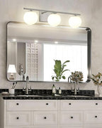 New Bathroom Vanity Light Fixtures 3 Lights Brushed Nickel Glass Shade Modern - Image 6