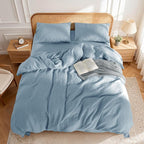 LBRO2M 100% France Linen Duvet Cover Set Full Size 3 Pcs Natural Flax Comforter - Image 2