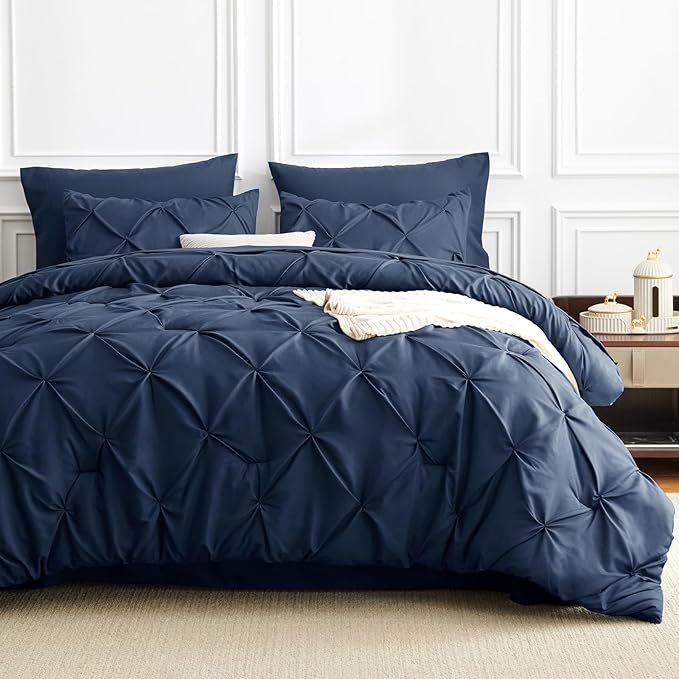 CozyLux Oversized King Comforter Sets Navy Blue, 7 Pieces Oversized King - Image 7