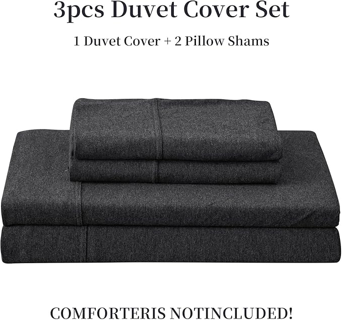 PURE ERA Jersey Knit Duvet Cover Set 100% T-Shirt Cotton Super Soft Comfy 2pc - Image 7
