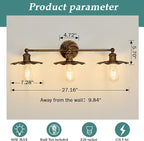 ZGLAOJT 3 Light Vintage Vanity Light Oil Rubbed Bronze Bathroom Light Fixtures - Image 2