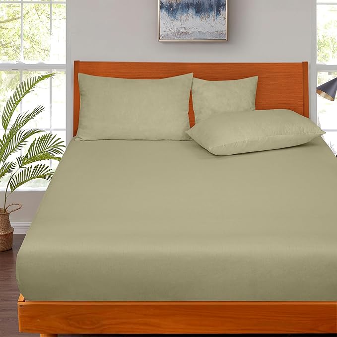 ROYALE LINENS 300 Thread Count 100% Long Staple Combed Cotton Fitted Sheet - Image 8