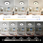Black Waterproof LED Flush Mount Ceiling Light Fixture, - Image 5