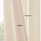 Joydeco Velvet Curtains White Blackout Curtains Thermal Insulated 96 inches - Image 4