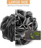 Loofah Bath Sponge, Novosun Soft Shower Sponge Set Extra Large Mesh Pouf - Image 4