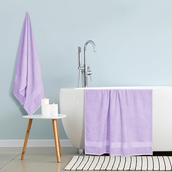 GLAMBURG Premium Cotton Oversized 2 Pack Bath Sheet 35x70-100% Pure Cotton - Image 4