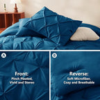 CozyLux Queen Comforter Set Teal, 7 Pieces Pintuck Bed in A Bag, Premium Teal - Image 3