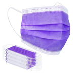 Borje Purple Disposable Face Mask 100 Pcs Purple Face Masks 3 Ply Protection - Image 7