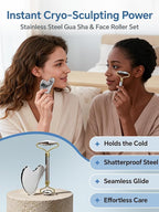Stainless Steel Face Roller & Gua Sha Facial Tools, Face Massager - Image 2