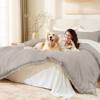 Andency Comforter Full Size Set Khaki, 3 Pieces Boho Winter Lightweight Bedding - Image 4