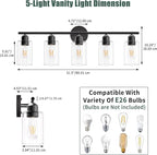 Espird Bathroom Vanity Light Fixtures Matte Black Bathroom Lighting Fixture - Image 2