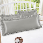 Homiest Ruffle Satin Body Pillow Cover, Silky Satin Body Pillowcase - Image 5