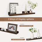 Fun Memories Picture Ledge Shelf, Solid Pine Wood Floating Shelves Set of 4 - Image 6