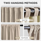 Joydeco Light Beige 100% Blackout Curtains 84 Inch 2 Panels, Luxury Thermal - Image 3