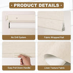 HESTIA No Drill Cordless Blackout Roller Shades Screwless Waterproof Shower - Image 2
