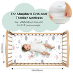 Yoofoss Baby Crib Sheets for Boys Girls, Fitted Crib Sheet 2 Pack for Standard - Image 2