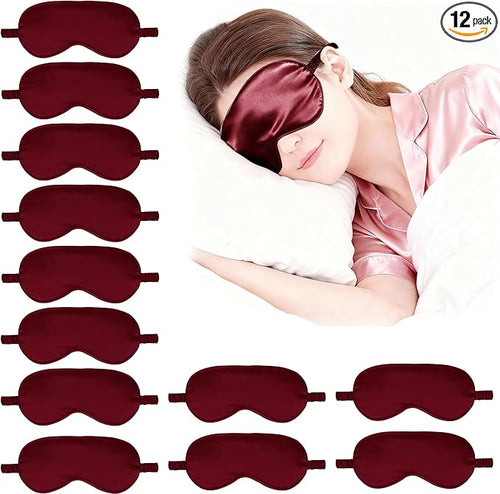 12PACK Silky Sleep Masks Satin Eye Mask Silk Eyes Cover by WJingYiJia