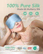 BeeVines 100% Real Mulberry Silk 2 Pack Sleep Mask, Pure Silk Eye Masks - Image 2