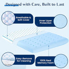 Stomach Sleeping Pillow for Shoulder and Neck Pain Relief, Thin Memory Foam - Image 5