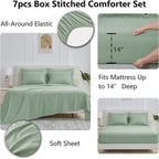 CozyLux King Size Comforter Set Sage Green - Image 6