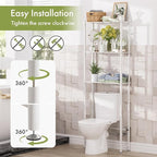 AmazerBath Over The Toilet Storage Bamboo, Bathroom Over Toilet Organizer Rack - Image 5