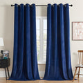 Joydeco Royal Blue Velvet Curtains 84 Inches Long, Luxury Grommet Blackout by JOYDECO