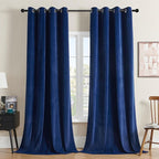 Joydeco Royal Blue Velvet Curtains 84 Inches Long, Luxury Grommet Blackout by JOYDECO