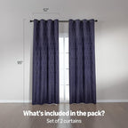 Amazon Basics Jacquard 2-Piece 100% Blackout Curtains, Living Room and Bedroom - Image 5