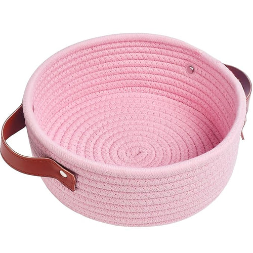 ABenkle Small Storage Basket, Mini Cotton Rope Storage Bin, Cute Tiny Shelf by ABenkle