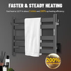 K&KALONZO Towel Warmer for Bathroom, Wall-Mounted 5-Bar Heated Towel Rack - Image 2